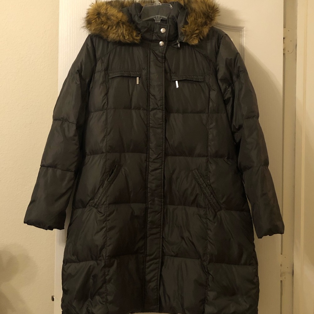 Michael Kors coat/jacket long detachable hood 💚
